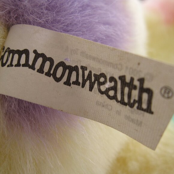 Commonwealth Easter Bunny Rabbit Yellow Plush Polka Dot Satin Ears Vintage 2001 - Picture 6 of 7